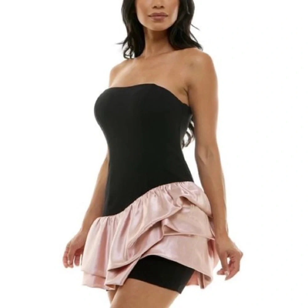 NWT City Studio Strapless Ruffle Dress - Picture 1 of 9